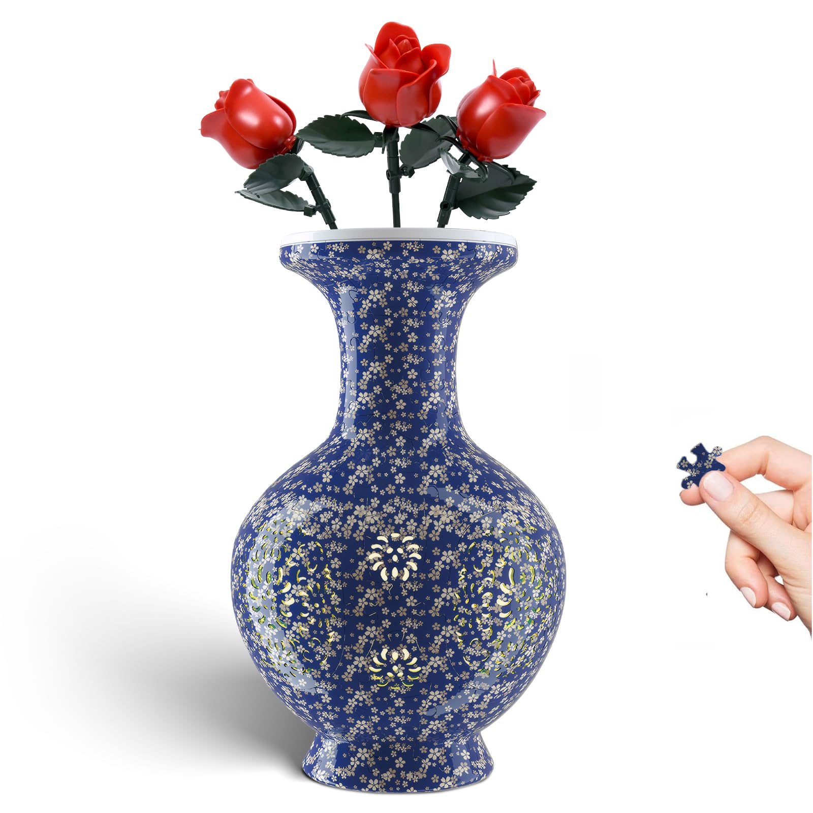 Yizhor LED Flower Puzzle Vase for Adults, 200-Piece 3D Puzzle